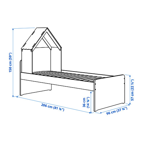 SLÄKT, bed with house shaped accessory. 6 of 6 open dialog