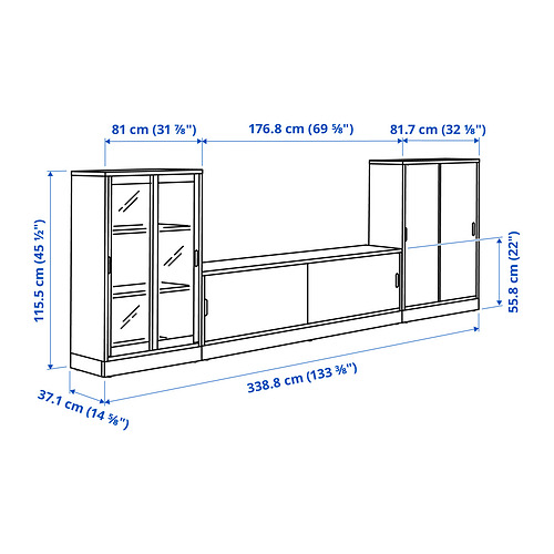 TONSTAD, TV storage combo with sliding doors. 6 of 6 open dialog