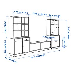Measurement Illustration - TONSTAD TV storage combination