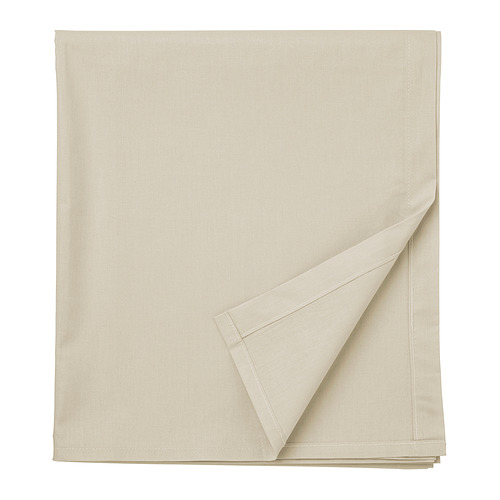 Servilletas beige de la DVALA apiladas, hechas 100% algodón, dobladas con esmero, diseño sencillo.