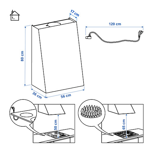 FIVELSBO, wall mounted range hood. 7 of 8 open dialog