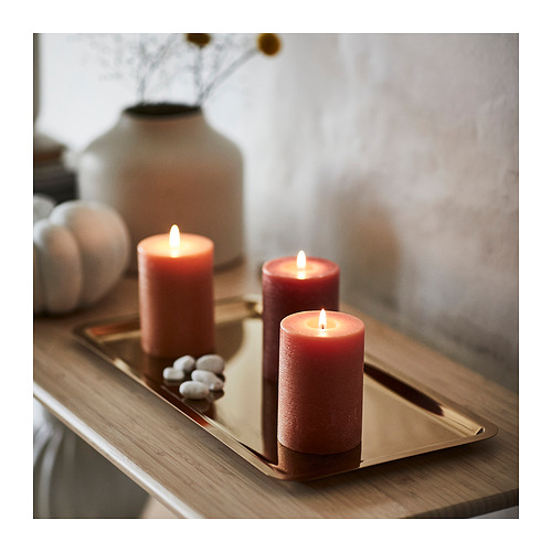 HÖSTAGILLE, unscented pillar candle 4 of 4 open dialog
