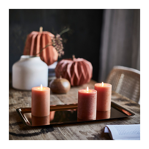 HÖSTAGILLE, unscented pillar candle 3 of 4 open dialog