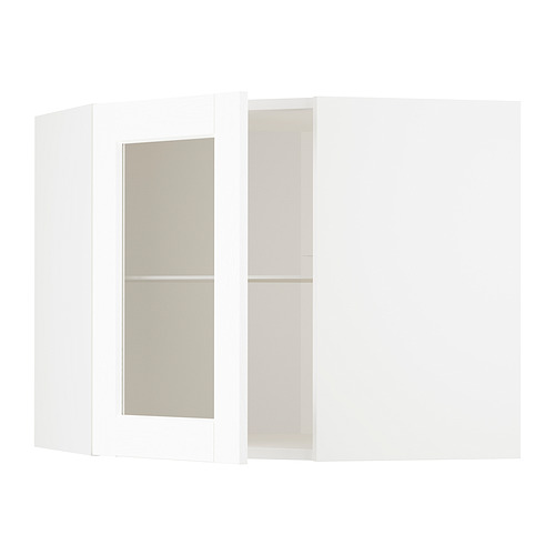 METOD, corner wall cab w shelves/glass dr. 1 of 3 open dialog