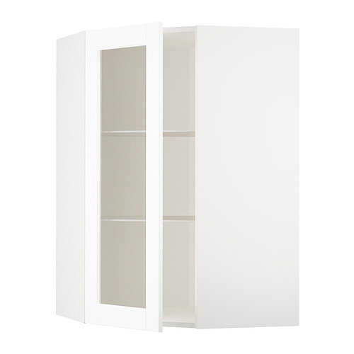 METOD, corner wall cab w shelves/glass dr. 1 of 3 open dialog