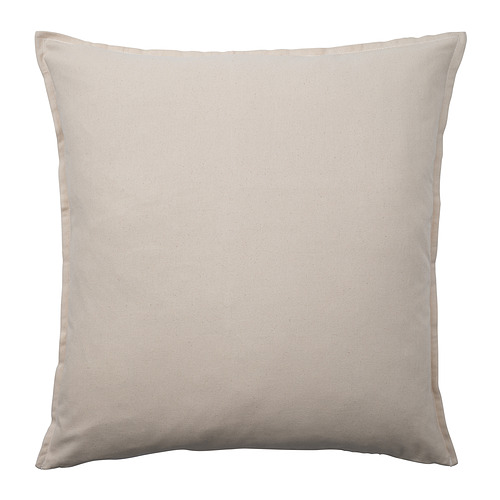 Cojín GURLI, beige, cuadrado, sencillo, algodón reciclado sin blanquear.