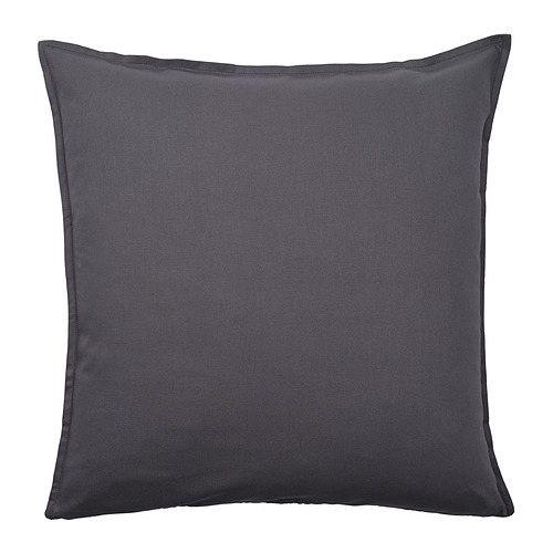 Cojín GURLI gris oscuro, algodón con cremallera.