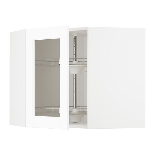 METOD, corner wall cab w carousel/glass dr. 1 of 3 open dialog