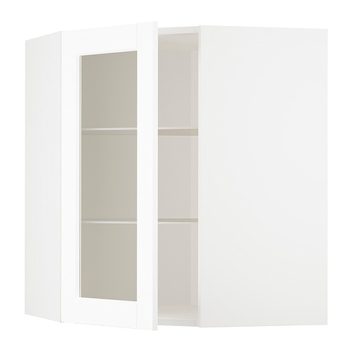 METOD, corner wall cab w shelves/glass dr. 1 of 3 open dialog