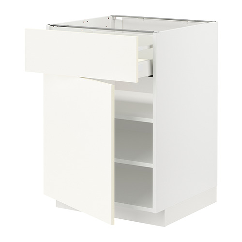 Mueble de cocina METOD blanco, diseño moderno, con un estante extraíble.