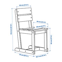 Ilustración de medidas - OMMJÄNGE silla