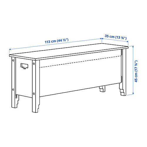 OMMJÄNGE, banco con almacenaje. 6 de 6 open dialog