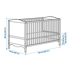Ilustración de medidas - SMÅGÖRA cuna