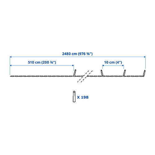 Ilustración con medidas del producto: GETKÅL.
