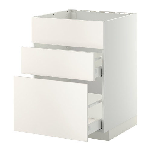 Mueble de cocina METOD blanco con cajones extraíbles.