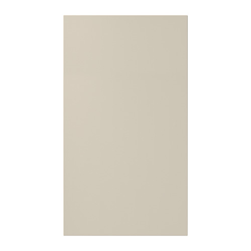 Una puerta de armario HAVSTORP beige, rectangular de líneas suaves y acabado lacado.