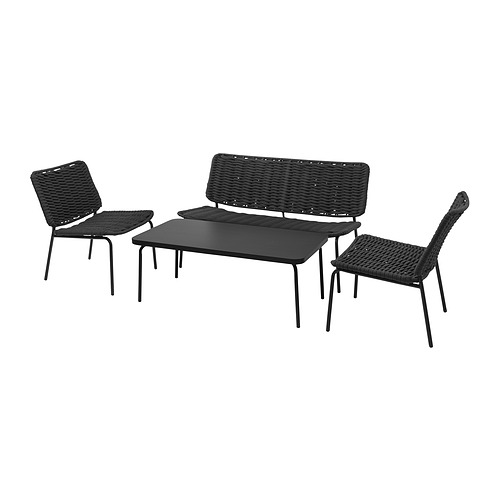 TEGELÖN, 4-seat conversation set, outdoor. 1 of 5 open dialog