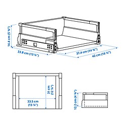 Measurement Illustration - MAXIMERA drawer, medium