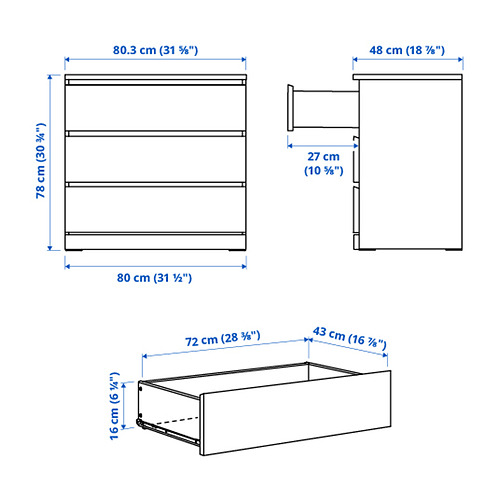 MALM, chest 3-drawer. 4 of 4 open dialog