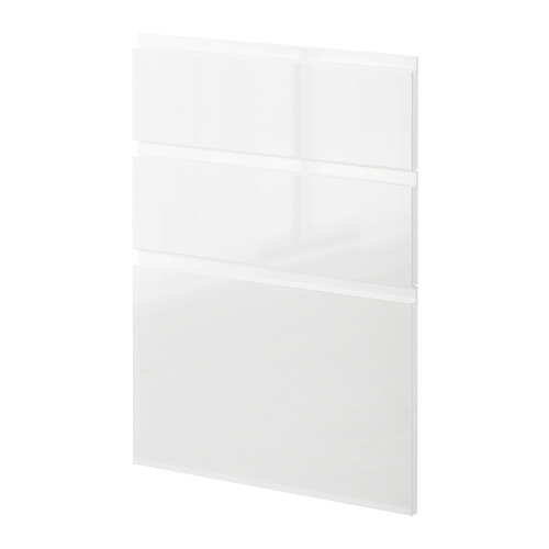 Mueble de cocina METOD blanco con acabado alto brillo y tiradores elegantes, con un moderno diseño rectangular.