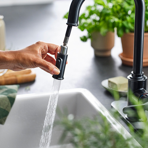 TAKSJÖN, pull out kitchen faucet with spray. 3 of 7 open dialog