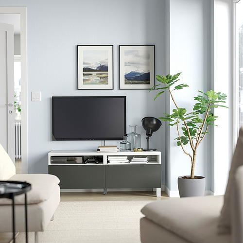 BESTÅ, TV bench with drawer runner, soft-closing. 7 of 8 open dialog