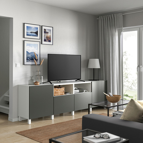BESTÅ, TV bench with drawer runner, push-open 8 of 8 open dialog