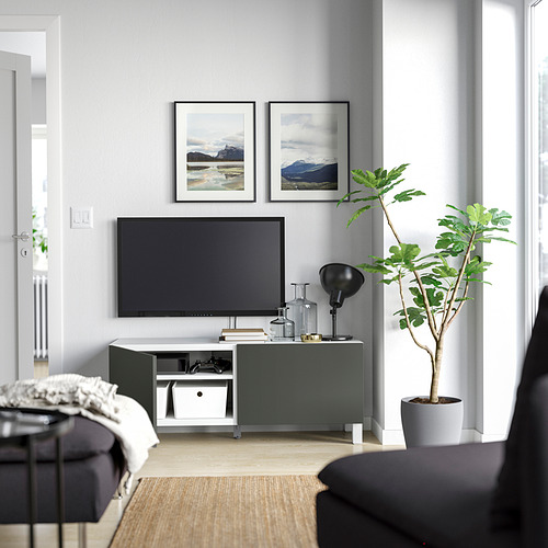 BESTÅ, banco para TV con puertas 5 de 6 open dialog