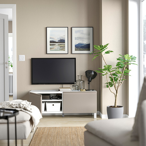 BESTÅ, TV bench with doors. 3 of 6 open dialog