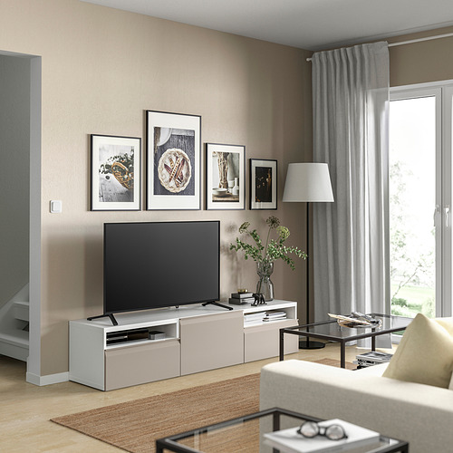 BESTÅ, TV unit with drawer rail, soft close. 2 of 8 open dialog