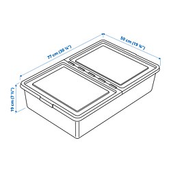 Ilustración de medidas - SOCKERBIT caja de almacenaje con tapa