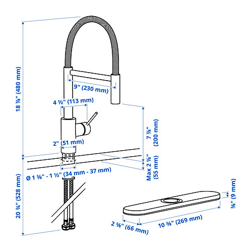 SALLSJÖN, pull down kitchen faucet with spray. 5 of 6 open dialog