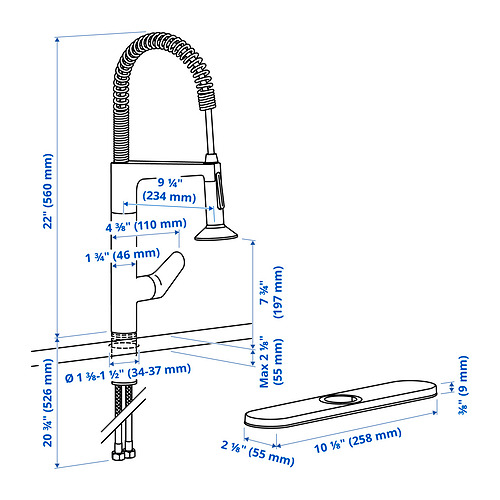 MAJSJÖN, grifo extensible+rociador. 6 de 8 open dialog