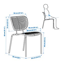Measurement Illustration - DUVSKÄR chair, indoor/outdoor
