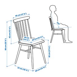Ilustración de medidas - HÖGVED silla