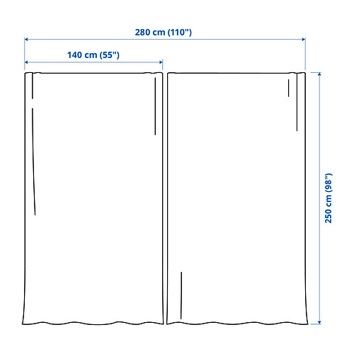 LENDA, curtains with tie-backs, 1 pair. 10 of 10 open dialog