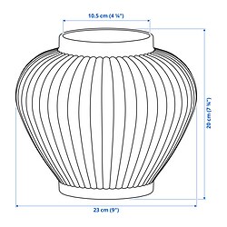 Ilustración de medidas - PELARBJÖRK florero
