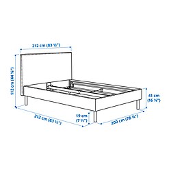 Ilustración de medidas - TÄRNKULLEN funda base de cama
