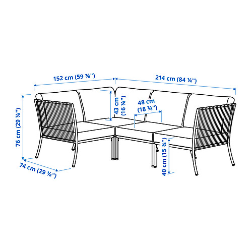 SEGERÖN, 3-seat corner sectional outdoor. 5 of 5 open dialog