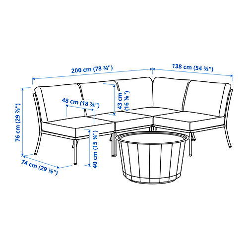 SEGERÖN / LÅGASKÄR, 3-seat conversation set. 5 of 6 open dialog