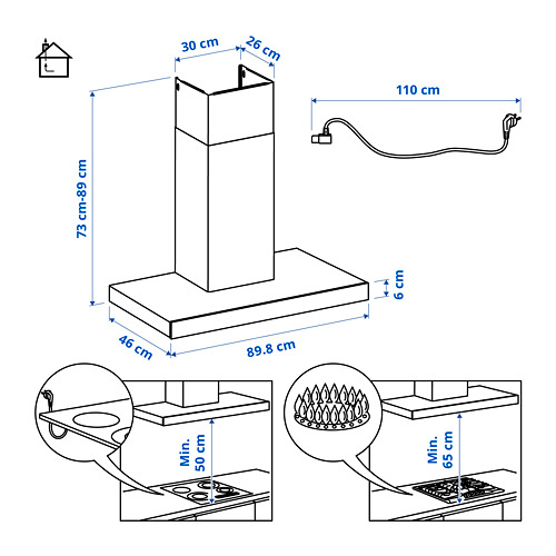 KULINARISK, wall mounted range hood. 8 of 10 open dialog