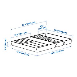 Measurement Illustration - UPPDATERA flatware+utsl trays/tray/knife rck