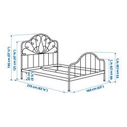Ilustración de medidas - MELLGRUND base de cama