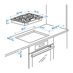 Ilustración de medidas - NORREDSTA estufa de gas