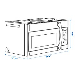 Measurement Illustration - YGSBO over-the-range convection microwave