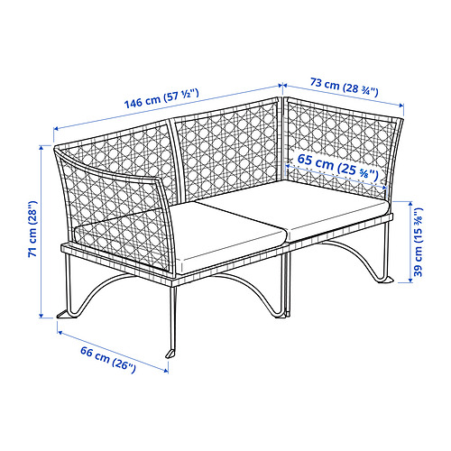 Ilustración con medidas del producto: JUTHOLMEN.