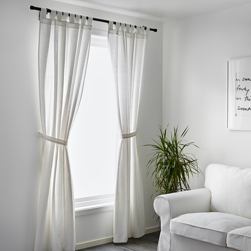 LENDA curtains with tie-backs, 1 pair