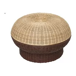 IKEA PS 2026 ottoman with storage, rattan brown-red, Ø24 3/4 