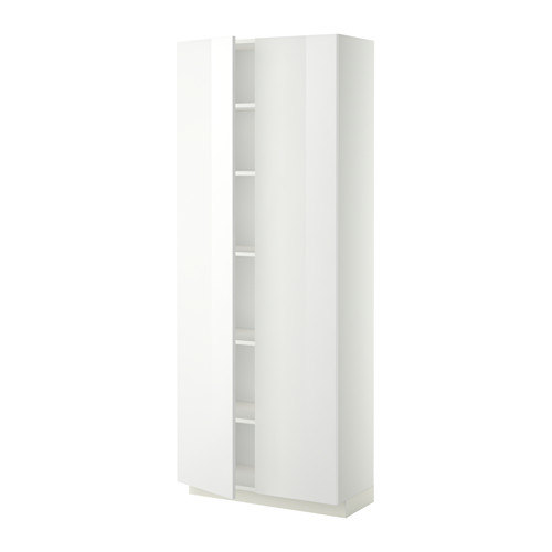 Mueble alto METOD, blanco, brillante, rectangular, moderno, estantes ajustables.