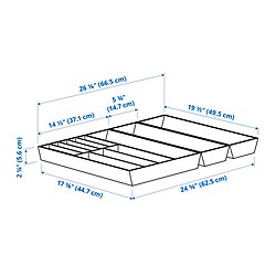 Measurement Illustration - UPPDATERA flatware tray/2 utensil trays
